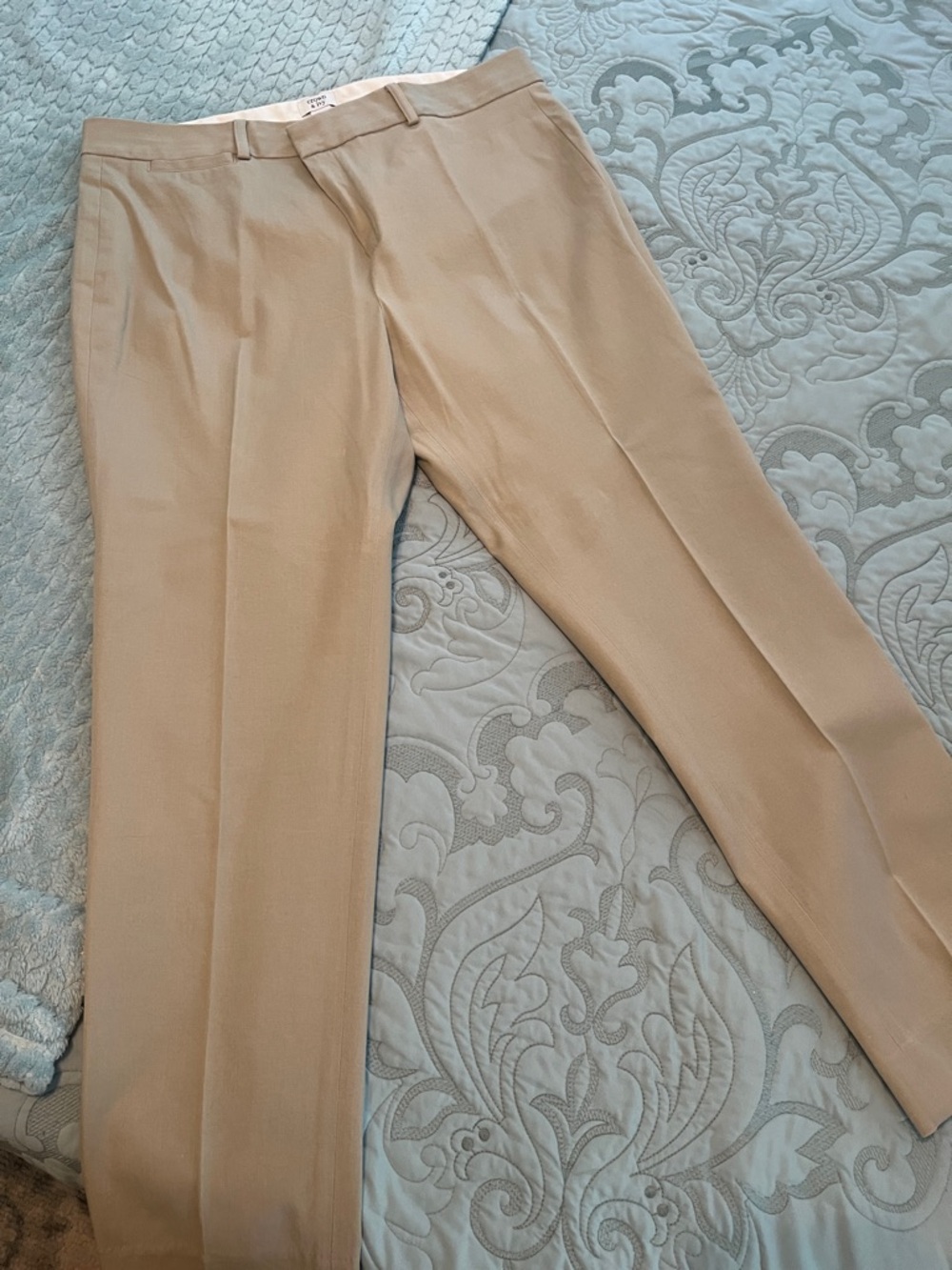 crown & ivy Women's  Tan Dress Pants - Tailored Flat Front